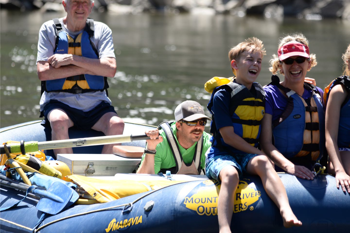 main salmon raft trip with family